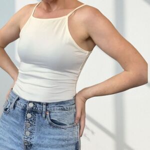 Saints & Hearts White Thong Stretch Bodysuit S